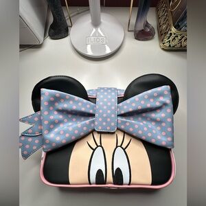 Loungefly Black and Pink Polka Dot Bow Kids Bag